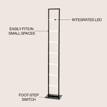 Ivan 59.3" Minimalist Modern Iron Ladder Dimmable Integrated LED Floor Lamp - JONATHAN Y